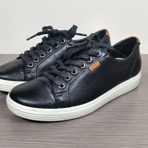 ECCO Soft 7 Women's Black Leather Casual Sneaker Size 5-5.5